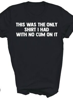 Spencer's Black Short Sleeve Tee with White Statement Text